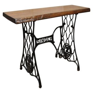Treadle Sewing Table With Hardwood Top (H:29.8 x W:55 x D:17.8)