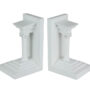 White Roman Column Bookends