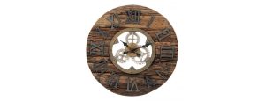 BESP-OAK RECLAIMED WOOD AND COGS CLOCK (H:63 x 8 x W:63cm)