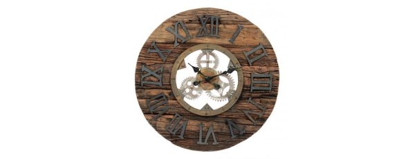BESP-OAK RECLAIMED WOOD AND COGS CLOCK