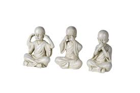S/3 Ceramic No Evil Monks