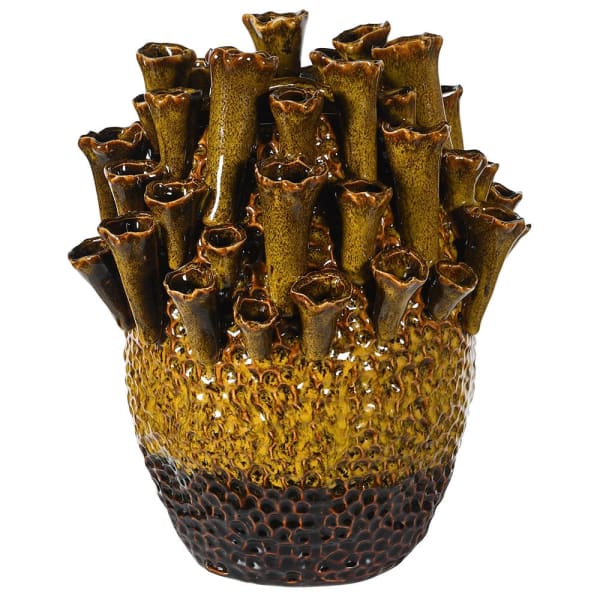 Mustard Coral Small Vase (H:34cm x W:25cm x D:25cm)