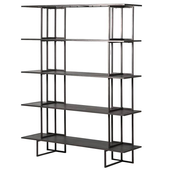 Modern Tall Black Metal Shelving Unit