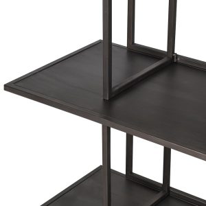 Modern Tall Black Metal Shelving Unit