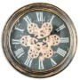 Antiqued Black Gold / Bronze Moving Gears Clock