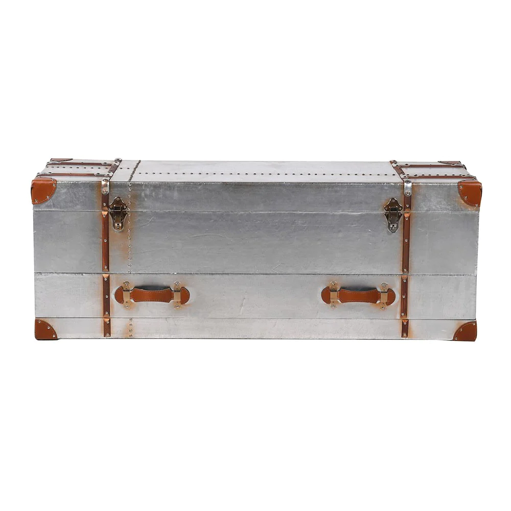 Silver Straped Trunk Table (H:450mm x W:1200mm x D:410mm)