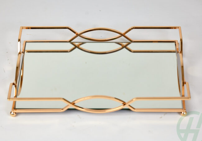 Wave Rectangle Gold Tray