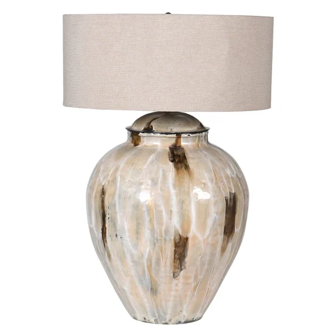 Coffee Enamel Lamp With Shade