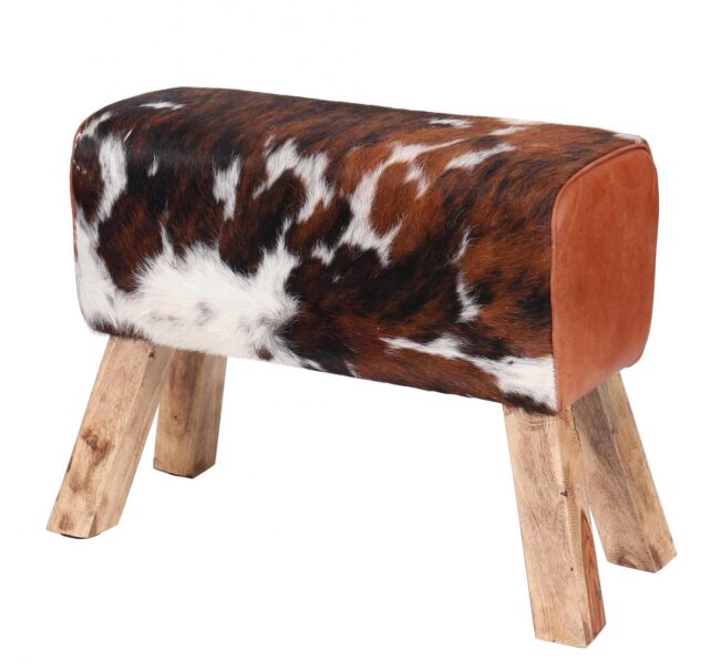 Leather Cowhide Hair Pommel Horse Stool