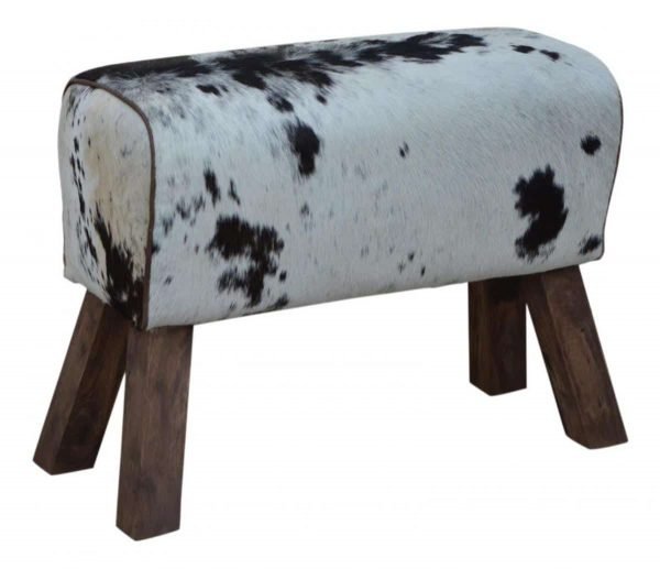 Cowhide Leather Pommel Horse Stool (H:50cm x W:69: D:28cm)