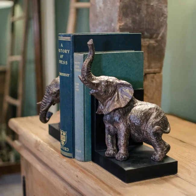 Pair of Resin Elephant Bookends