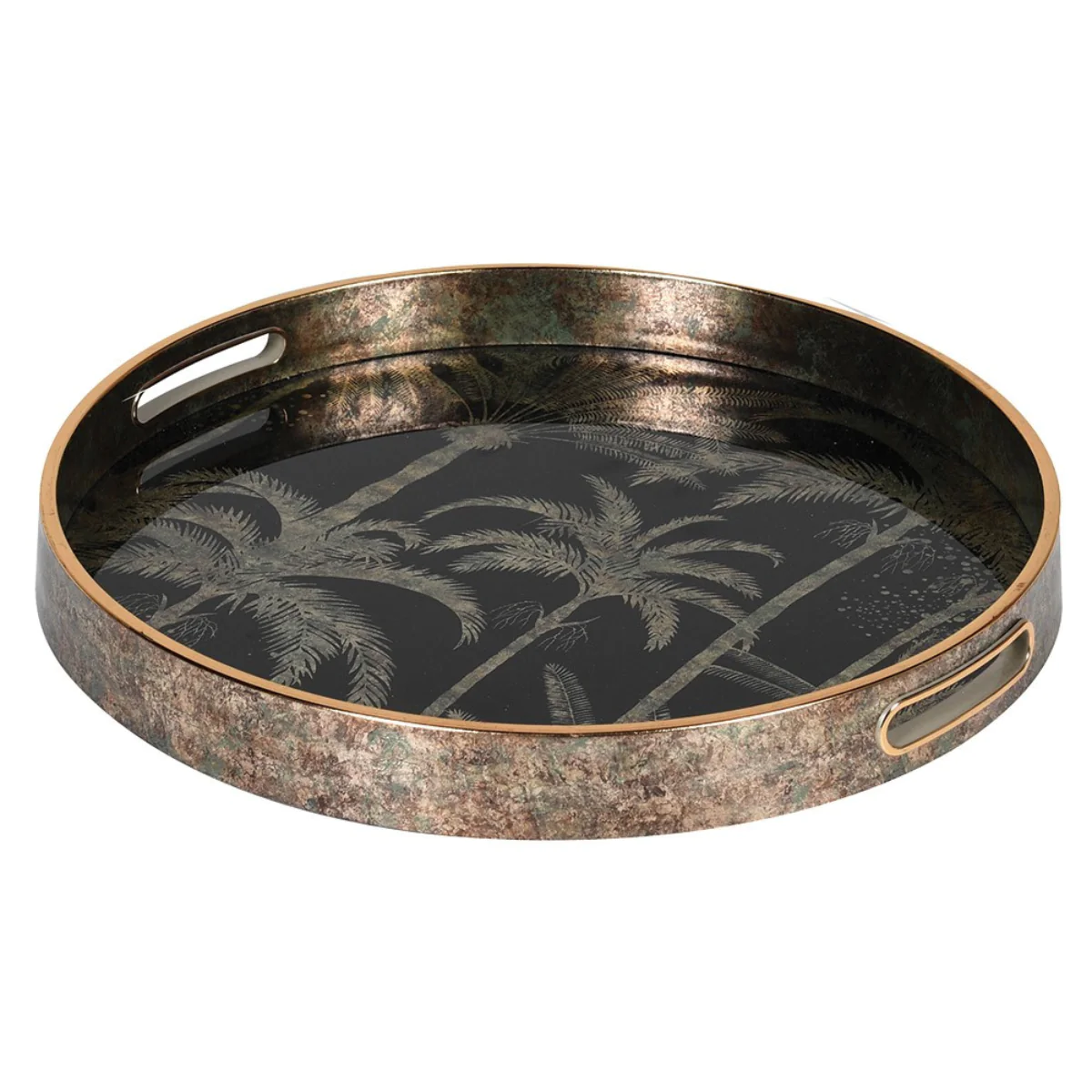 Palm Tree Pattern Tray(H:40 Dia:360 mm)