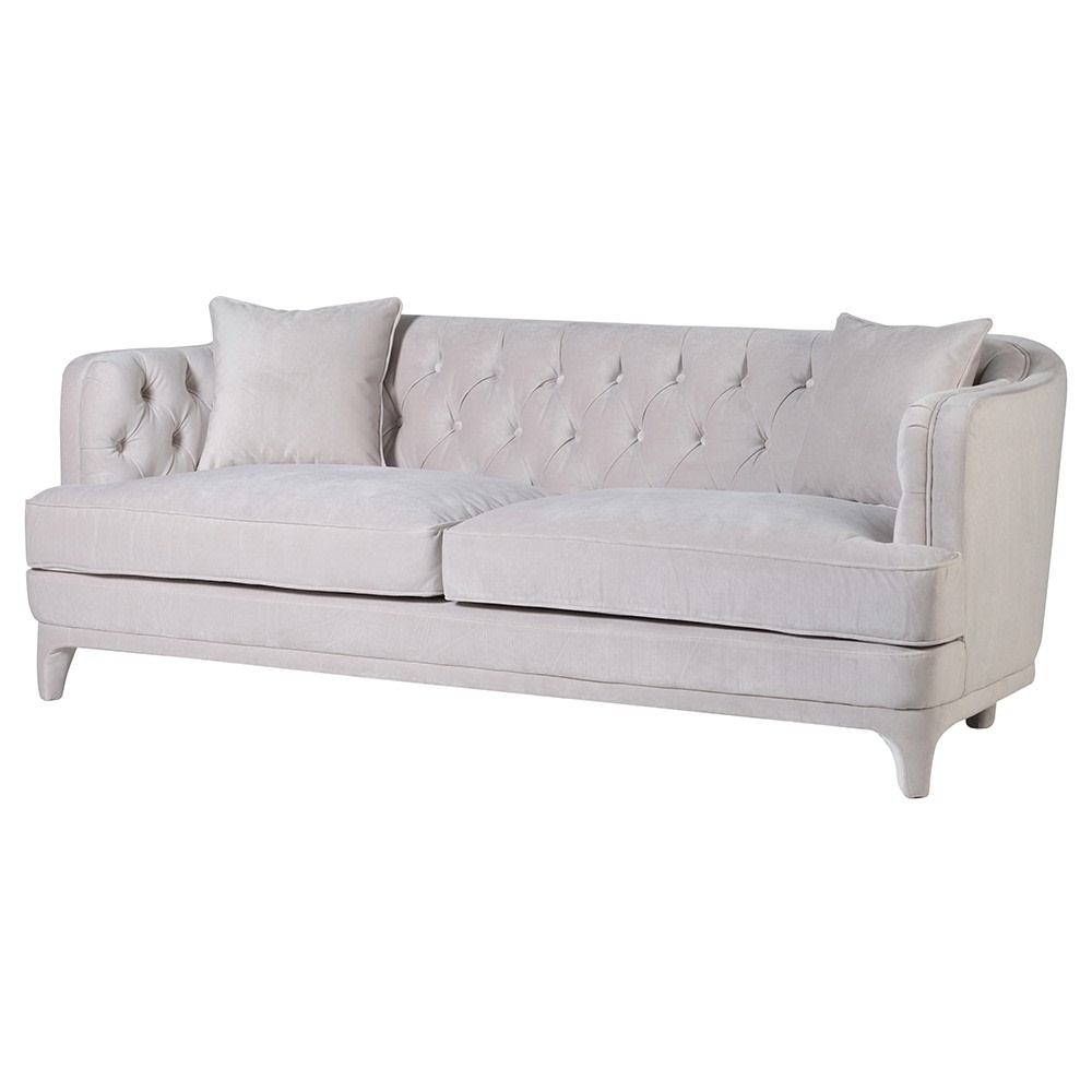 Ivory Velvet 3 Seater Sofa(H:780 W:2100 D:910 mm)