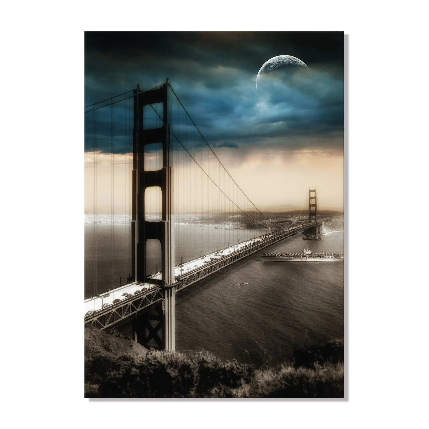 Golden Gate Bridge By Night Canvas (H:75 x W:100 x D:3.5cm)