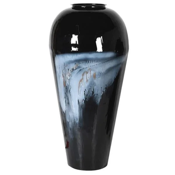 Tall Black Cloud Enamel Vase Tall Black Cloud Enamel Vase