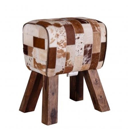 Leather Pommel Horse Stool (H:52cm x W:41cm x D:29cm)