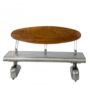 Reclaimed Iron Aviaton Style Wing-Design Bench