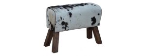Cowhide Leather Pommel Horse Stool (H:50cm x W: 69cm x Depth: 28cm)
