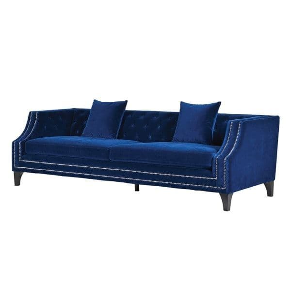 Heath Blue Studded 3 Seater Sofa(H:700 W:2370 D:900 mm)