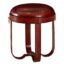 Luxury Handcrafted Leather Round Low Level Padded Stool Cognac