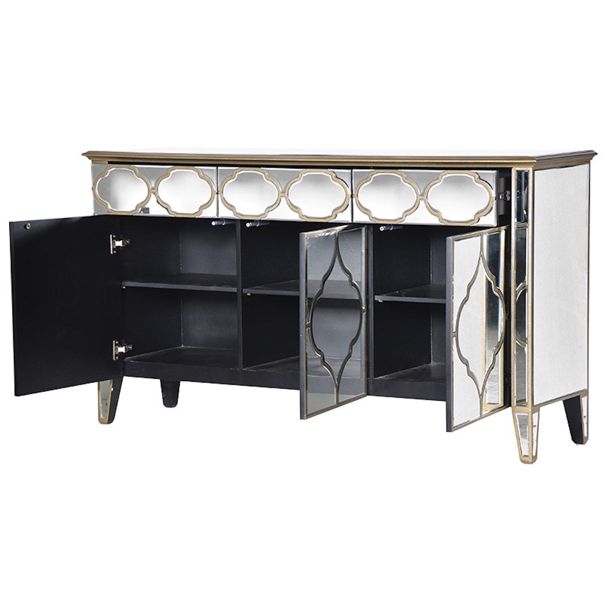 Joeel Mirrored Glass Sideboard (H:80cm x W:150cm x D:42cm)