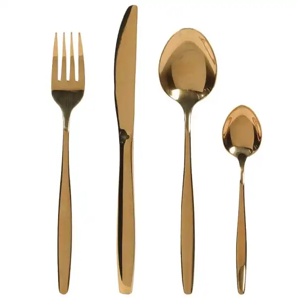 16 Piece Gold Cutlery Set in Gift Box (H:230 mm)