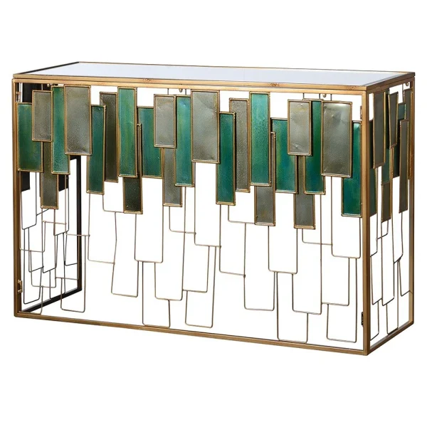 Glass Panel Console Table