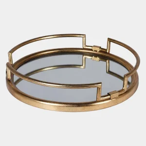 Gold Frame Mirror Tray (H:95mm x Dia:455mm)