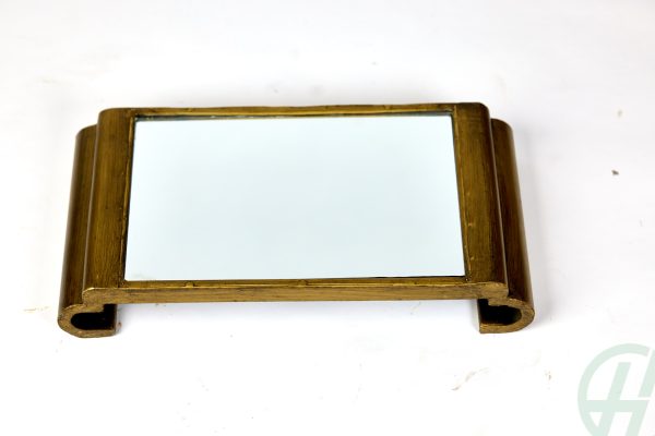 Gold Metal Rectangular Tray with Mirror Gold Metal Rectangular Tray with Mirror