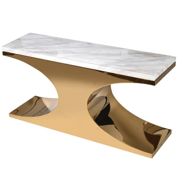 Kensington White/Gold Console Table(H:820,D:400 W:1500)