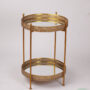 Gold and Mirror Round Tray Table