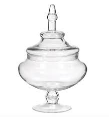 Large Squat Glass Bonbon Jar (H:300 Dia:200 mm)