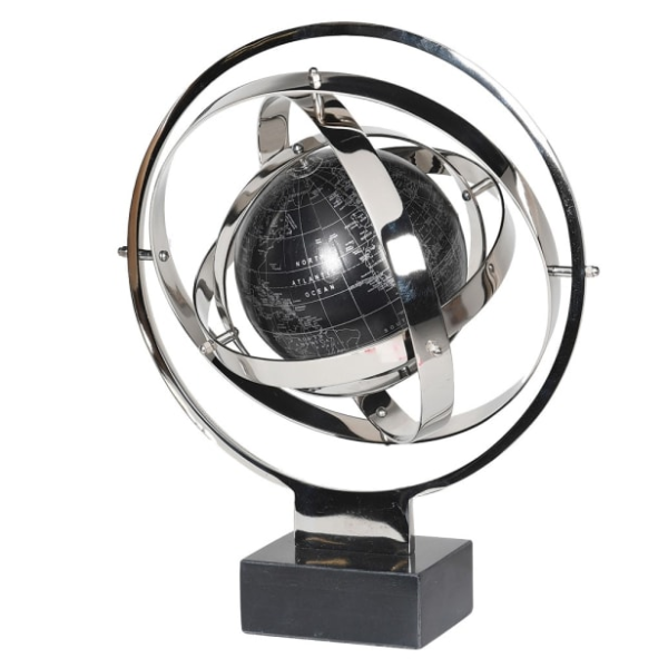 Nickel and Marble Armillary Ornament