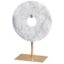 Large White Marble Disc On Stand