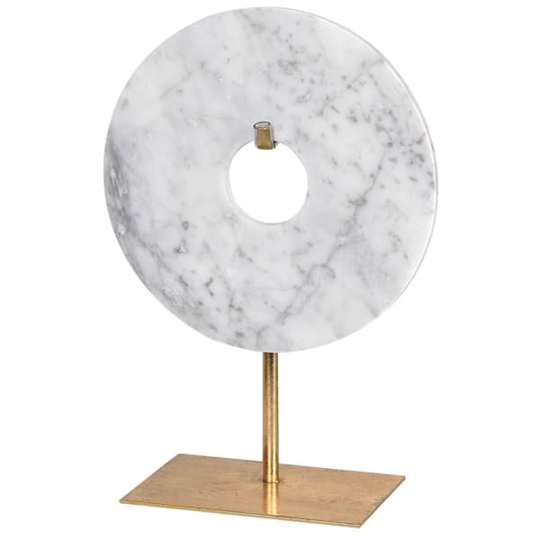 Small White Disc On Stand