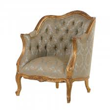 Versailles Green and Gold Damask Armchair (H:920 W:750 D:710 mm)