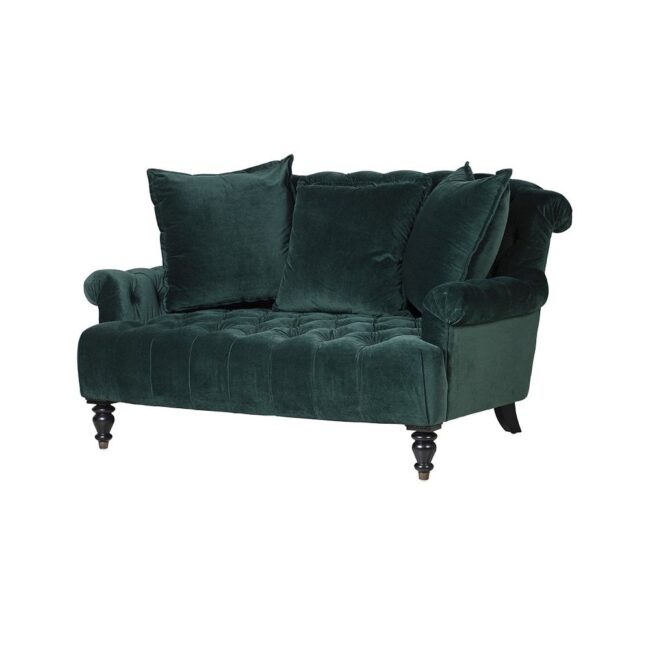 Deep Green 2 Seater Velvet Sofa