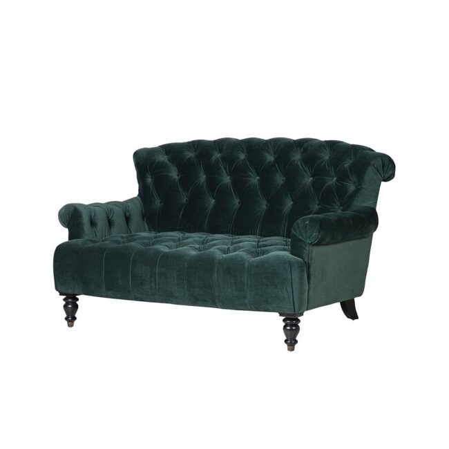 Deep Green 2 Seater Velvet Sofa