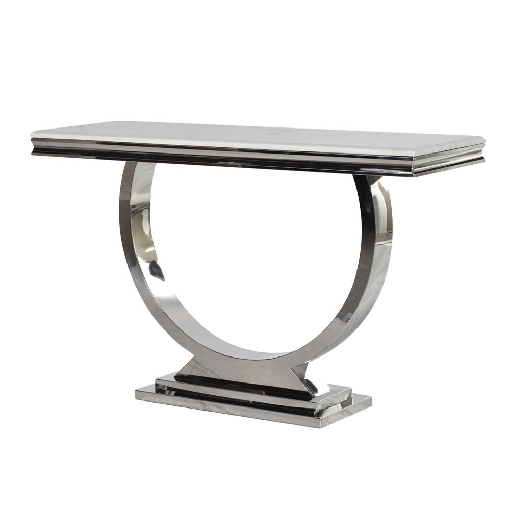 Steel & Composite Marble Console Table (H:750mm x W:1200mm x D:400mm)