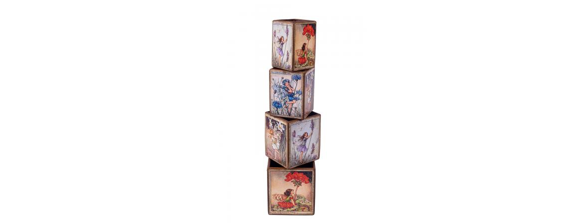 Set of 4 Fairy Boxes(W8.5 x D8.5 x H13cm 2. W10 x D10 x H13.5cm 3. W11.5 x D11.5 x H14cm 4 W13 x D13 x H14.5cm)