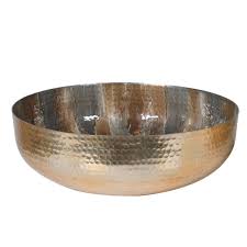 Champagne Enamel Hammered Bowl (H:145 Dia:450 mm)