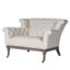 Cream Button Back Love Seat