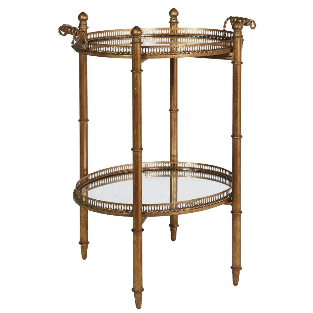 Gilt Mirrored Drinks Stand(H:75 W:400D:30 cm)