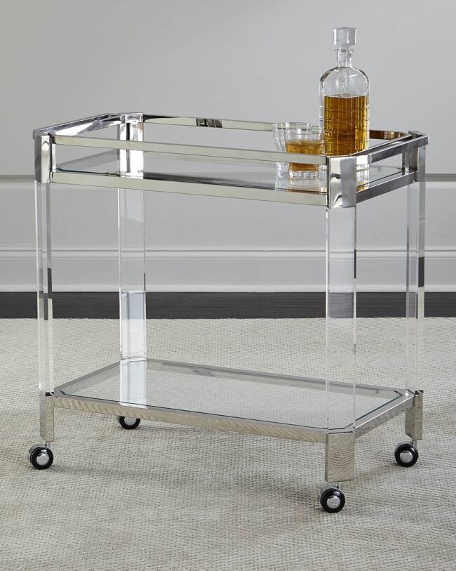 Silver Steel Drink Trolley