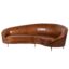 Italian Leather Curve Deco Sofa