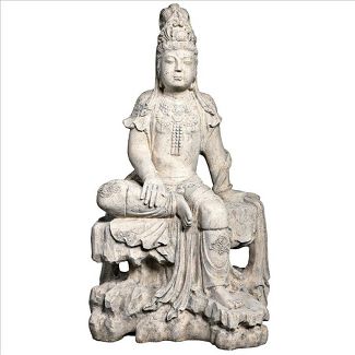 Sitting Kyuan Statue (H:35.5 W:20.5 D:19 inch)