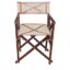 Hancrafted Wooden Canvas Leather & Brass Director Chair - Cognac