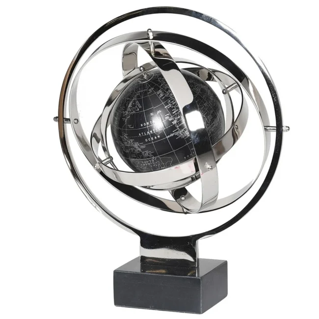 Nickel and Marble Armillary Ornament