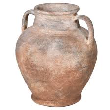 Mottle Effect Terracotta Handle Vase(H:330 Dia:250 mm)