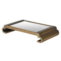 Gold Metal Rectangular Tray with Mirror(H:65 W:380 D:200 mm)